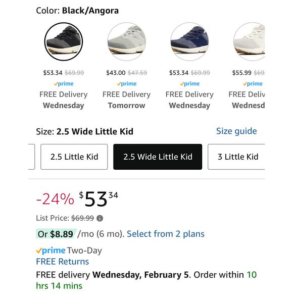 Black and Angora New Balance Kid's 1440 V1 Lace-up Running Shoe NIB - Picture 4 of 8